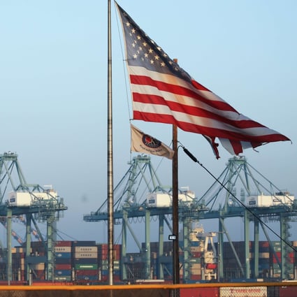 A US flag flies at the Port of Los Angeles, America’s busiest container port, on November 7. The message coming out of the US is that the perceived China threat is not simply a product of a paranoid White House but deeply embedded across US society. It’s simply not true. Photo: AFP
