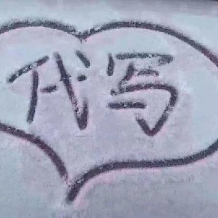 Online shops offering personalised snow messages have been popping up in China. Photo: Handout