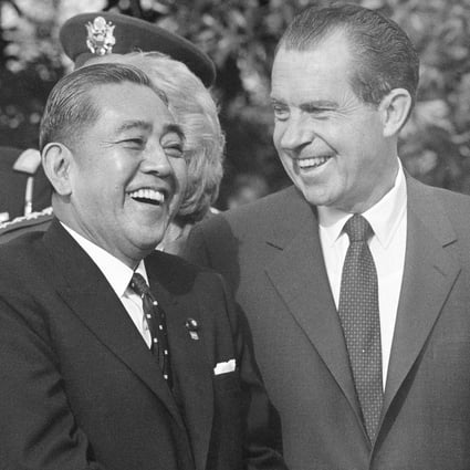 Former US president Richard Nixon welcomes then Japanese prime minister Eisaku Sato to the White House in 1969. Photo: AP