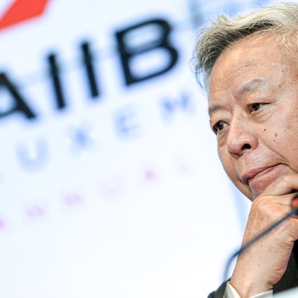 AIIB president Jin Liqun holds a press conference in Luxembourg on July 12. Photo: EPA-EFE