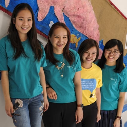 Charlotte Chan, Cecilia Yiu, Cindy Ng and Vivien So, from the Coolminds project, which is running a scheme to help young people get the mental health support they need. Photo: Tory Ho