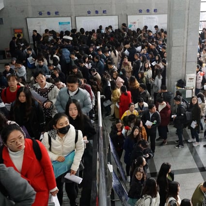 The national public service exam, or guokao as it is known in Mandarin, is a hotly contested annual event, with this year’s entrants having just a one-in-60 chance of success. Photo: Xinhua
