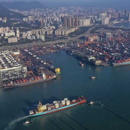 Hong Kong’s port was ranked number seven in the world last year, slipping out of the top five busiest container terminals for the first time. Photo: Martin Chan