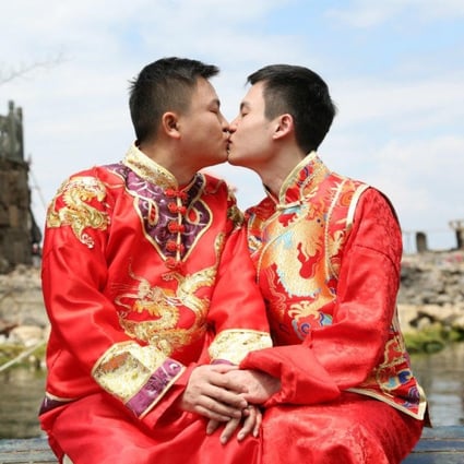 LGBT couple Hu Mingliang (left) and Sun Wenlin were the first to test China’s marriage laws in 2015. Photo: Handout