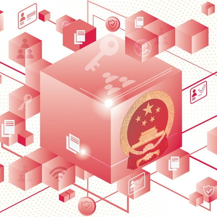 Xi Jinping told the Communist Party elite he wanted China to be a ‘rule maker’ on blockchain technology. Illustration: SCMP