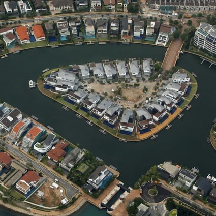 An aerial view of Sentosa Cove homes in Singapore. Photo: Reuters