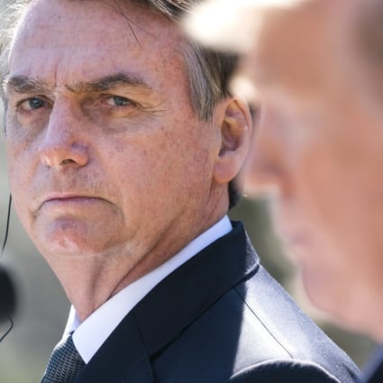 Brazilian President Jair Bolsonaro’s US-focused foreign policy efforts suffered a severe setback when his American counterpart Donald Trump pledged to impose tariffs on steel and aluminium on the South American nation. File photo: EPA