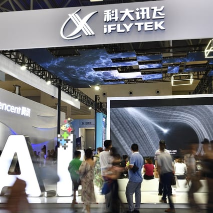 A booth by iFlytek, one of China’s designated national champions in artificial intelligence, is seen at the 2019 Smart China Expo in Chongqing on August 27. Photo: Getty Images