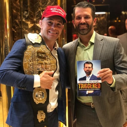 Colby Covington poses with Donald Trump Jnr. Photo: Instagram
