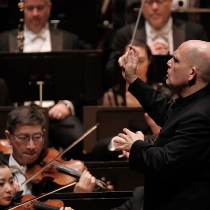 Jaap van Zweden conducts the Hong Kong Philharmonic Orchestra at the Hong Kong Cultural Centre Concert Hall on December 14, a concert featuring two movements from Mahler’s incomplete 10th symphony and Shostakovich’s Symphony No. 10. Photo: Ka Lam/HK Phil