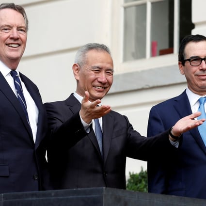 China's Vice-Premier Liu He, US trade representative Robert Lighthizer (left) and US Treasury Secretary Steve Mnuchin. Photo: Reuters