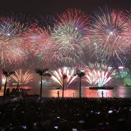In another blow for the city, the traditional pyrotechnic barrage of sound and light launched from Victoria Harbour will not happen this year because of public safety fears relating to protests. Photo: Winson Wong