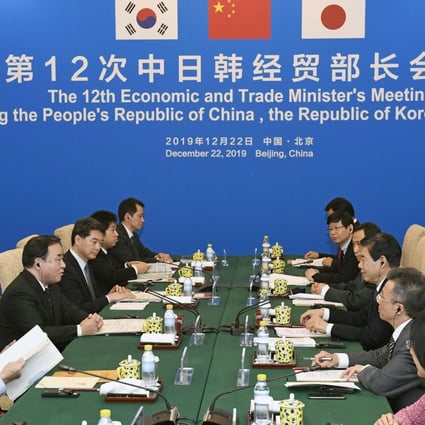 Talks took place in Beijing on Sunday. Photo: Kyodo