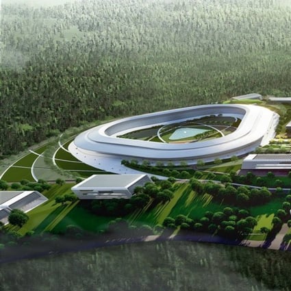 An artist’s impression of the proposed electron-ion collider facility in Huizhou. Photo: Institute of Modern Physics, Chinese Academy of Sciences