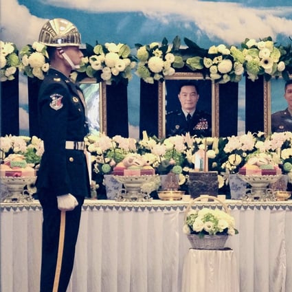 Tsai paid tribute to her former chief of general staff Shen Yi-ming, who was one of the eight people killed in Thursday’s helicopter crash. Photo: AFP