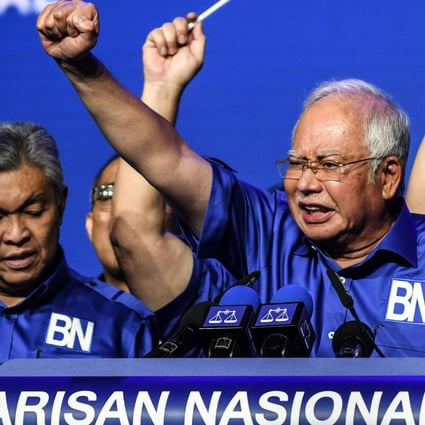 Malaysia’s Najib Razak at an election rally in Kuala Lumpur in April 2018. Photo: AFP