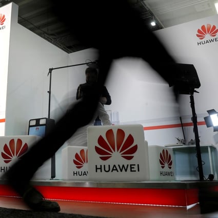 Huawei booth is seen during a party congress of the Social Democratic Party (SPD) in Berlin, Germany, December 6, 2019. Photo: Reuters