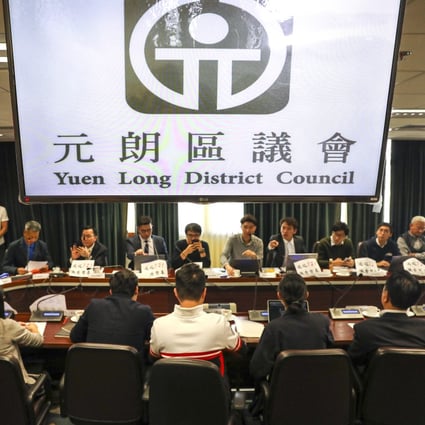 Yuen Long district council meets for the first time since the elections in November. Photo: Winson Wong
