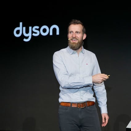 Charlie Park, Dyson's global category director for environmental care, unveils a new product in Beijing on Jan. 9, 2020. Source: Handout