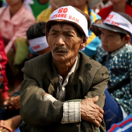 Kachin people protest against the Irrawaddy Myitsone Dam project in Waingmaw, Kachin State, Myanmar. Photo: EPA