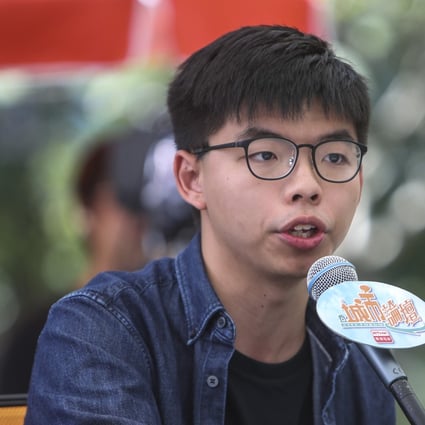 Joshua Wong was rejected by city officials as a district council candidate because of Demosisto’s stance on self-determination for the city. Photo: Winson Wong
