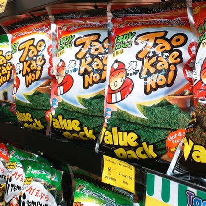 Thai seaweed snack Tao Kae Noi generated sales of US$66.3 million from the Chinese market in 2018. Photo: Shutterstock