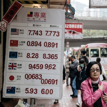 The Hong Kong Monetary Authority currency board subcommittee monitors and reports on the linked exchange rate system that pegs the Hong Kong dollar against the US dollar between a range of 7.75 to 7.85. Photo: Bloomberg