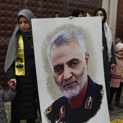 Iranians protest against the killing of the Iranian general Qassem Soleimani. Photo: AP