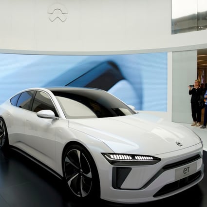 Chinese electric carmaker NIO unveiled its ET7 model during media day at the Auto Shanghai 2019 trade show on April 16. Photo: Reuters