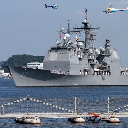 Guided-missile cruiser the USS Shiloh (CG-67), pictured earlier in Japan, conducted a “routine Taiwan Strait transit” on Thursday. Photo: Reuters