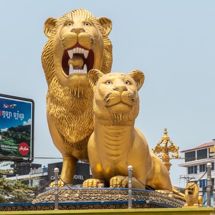 The Golden Lions Roundabout in Sihanoukville, Cambodia. Photo: Shutterstock