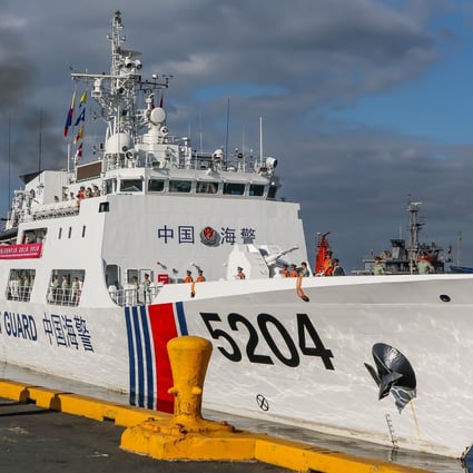 Chinese coastguard vessel 5204 arrives in Manila for a “friendly visit” and sceptical welcome from some in the Philippines. Photo: Xinhua