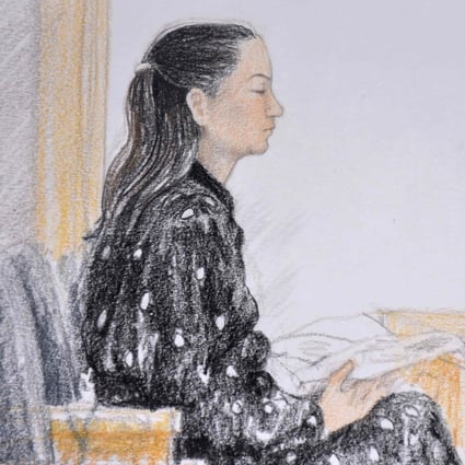This courtroom sketch shows Huawei chief financial officer Meng Wanzhou at her extradition hearing in Vancouver on Monday. Photo: AFP