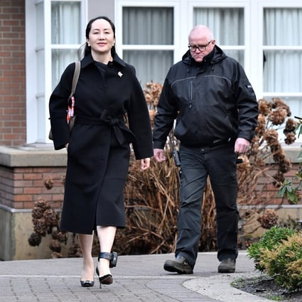 Huawei CFO Meng Wanzhou, leaving her home for her extradition hearing in Vancouver on Tuesday. Photo: Reuters