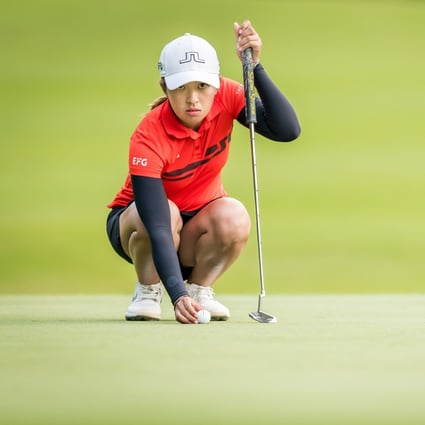 Tiffany Chan lines up a putt during the 2019 Hong Kong Ladies Open at Fanling. Photo: Ike Li/Ike Images