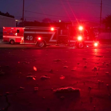 Firefighters and emergency services arrive at a scene of an explosion in Houston. Photo: AFP