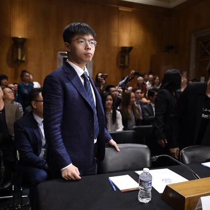 Joshua Wong arrives to testify at Capitol Hill, in Washington DC, in September. Photo: AFP
