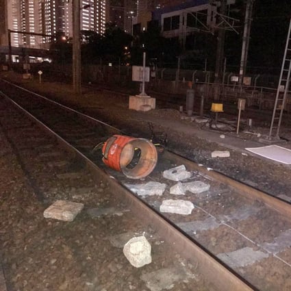 Objects were found on the tracks between Fanling and Sheung Shui, causing delays on the MTR service. Photo: Handout
