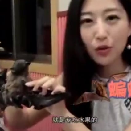 A video by Chinese social media influencer Wang Mengyun, in which she tries bat soup, has been held up by some as evidence of ‘disgusting’ Chinese eating habits – even though the video was shot in Palau. Photo: Sohu