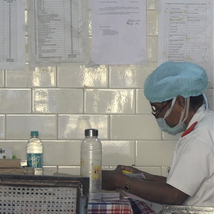 A nurse at an isolation ward in Hyderabad, India. Photo: AFP