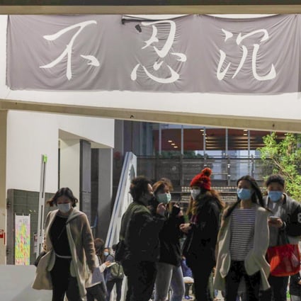 The Hospital Authority Employees Alliance held an extraordinary general meeting at the HKICC Lee Shau Kee School of Creativity, near Kowloon City. Photo: Xiaomei Chen