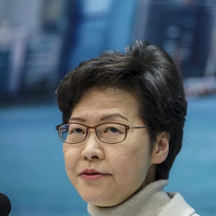 Carrie Lam did not have a mask on when she revealed she did not want her officials wearing them. Photo: Sam Tsang
