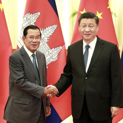 Chinese President Xi Jinping on Wednesday made his first public appearance since January 28 to welcome visiting Cambodian Prime Minister Hun Sen. Photo: Xinhua