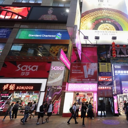 View of shops on Russell Street in Causeway Bay Hong Kong. Photo: Dickson Lee