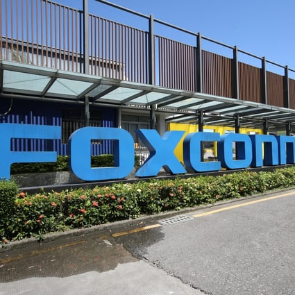 The Foxconn Technology Group’s logo is seen at the facade of its manufacturing complex in the Longhua District of Shenzhen in southern Guangdong province. Photo: Nora Tam