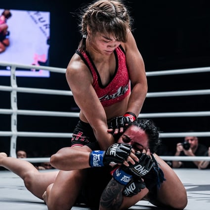 Stamp Fairtex pummels Puja Tomar in Bangkok. She will headline the ‘King of the Jungle’ card in Singapore. Photos: One Championship