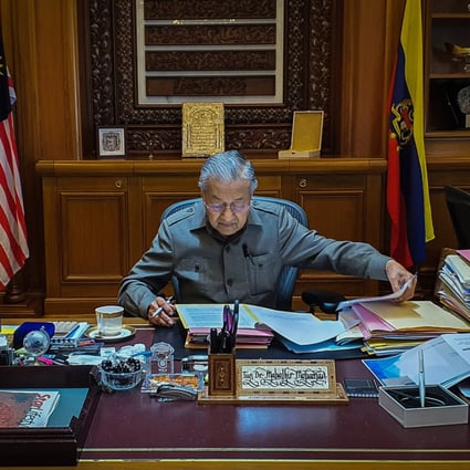 Mahathir Mohamad in the Prime Minister’s Office of Malaysia. Photo: EPA