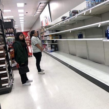 US supermarkets have been hit by panic buying. Photo: AFP