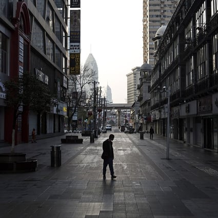 A near-deserted street in Wuhan, epicentre of the coronavirus epidemic. Photo: TNS