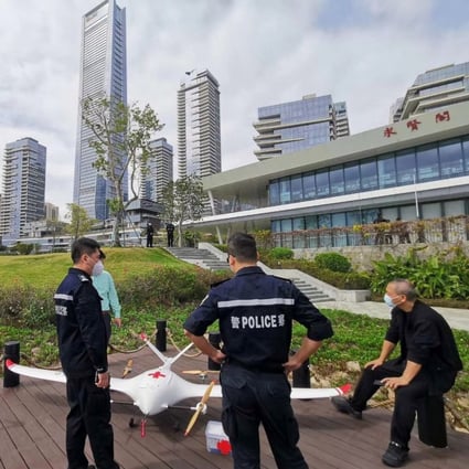 Police in Shenzhen test out drones by Shenzhen Smart Drone UAV for the purposes of transporting medical resources and patrolling. Photo: Handout